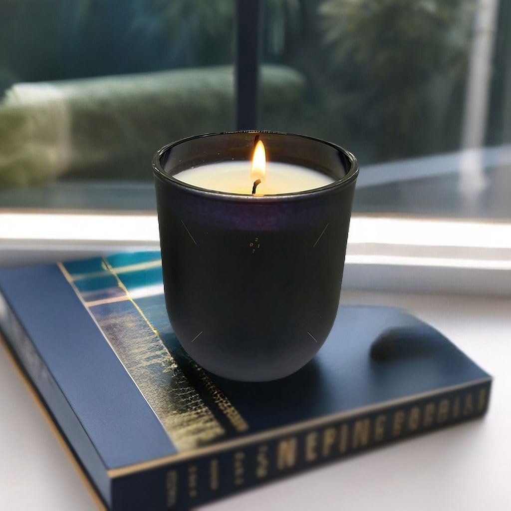 NEKCOCO Candlestick Holder Glass Cup Aromatherapy Candle U-Shaped Frosted Glass Cup Bedroom Essential Oil Aromatherapy Candle Candle Holders