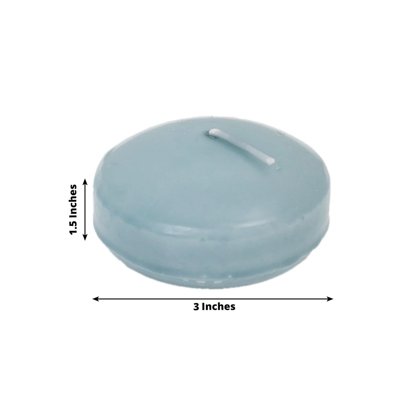 Efavormart 12 Pack 3" Dusty Blue Unscented Floating Candles, Long Burn Dripless Wax Discs with Cotton Wick for Cylinder Vases and Wedding Centerpieces