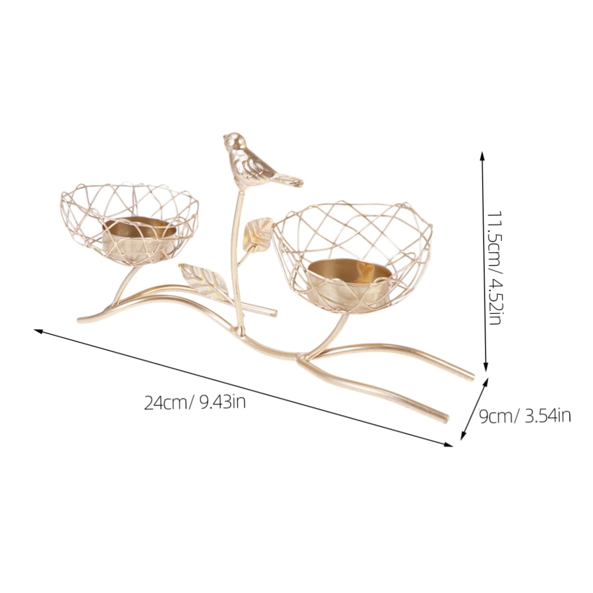 Hoement Iron Candle Holder Bird Branch Tray Candlestick Wedding Decor Decorative Candlesticks for Home