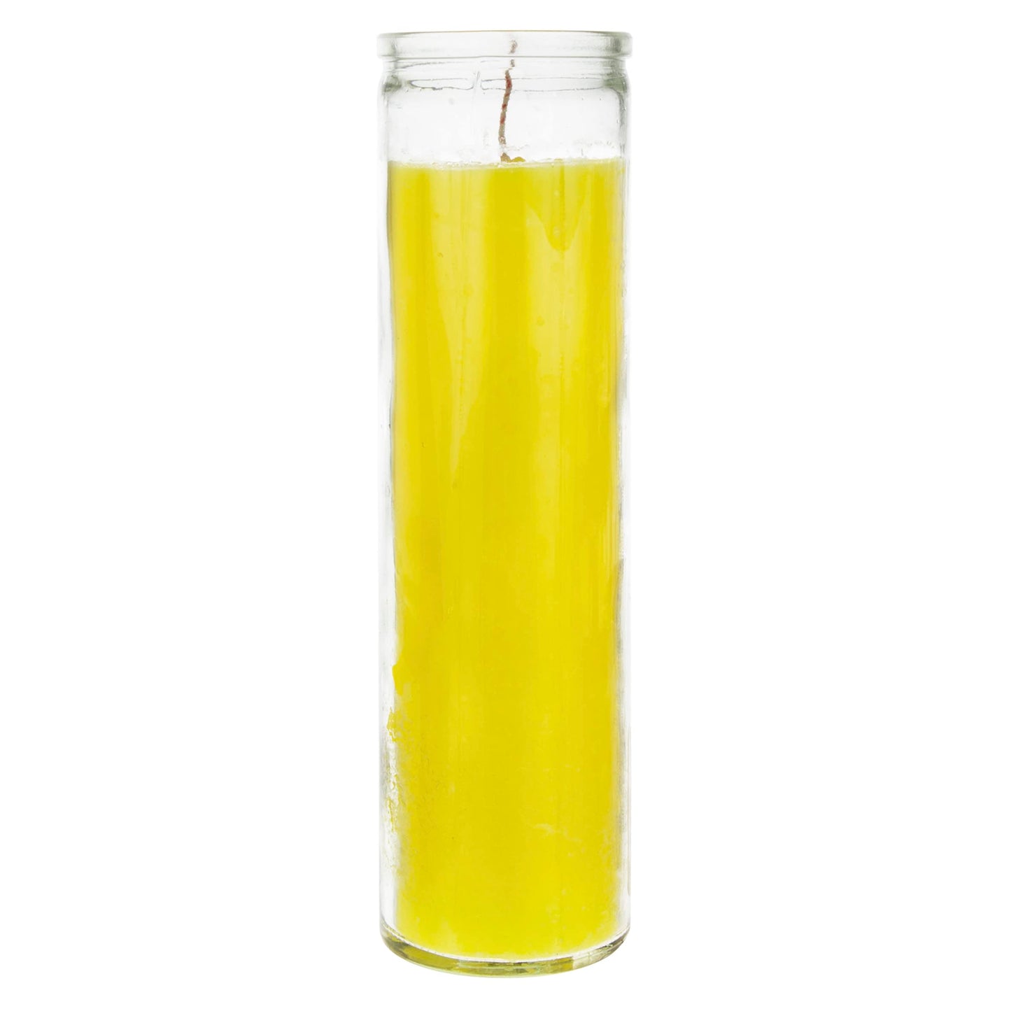 Mega Candles 6 pcs Unscented Yellow 7 Day Glass Container Devotional Prayer Candles, Premium Wax Candle 2 Inch x 8 Inch, Sanctuary, Vigils, Prayers, Blessings, Religious, Memorials, Remembrance