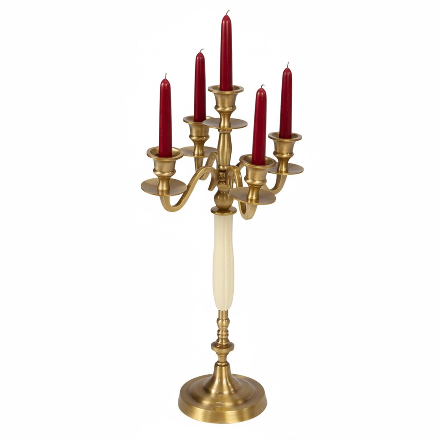 5-Head Metal Candelabra – Elegant Candlestick Holders for Wedding, Dining Table, Xmas Party, and Home Decor