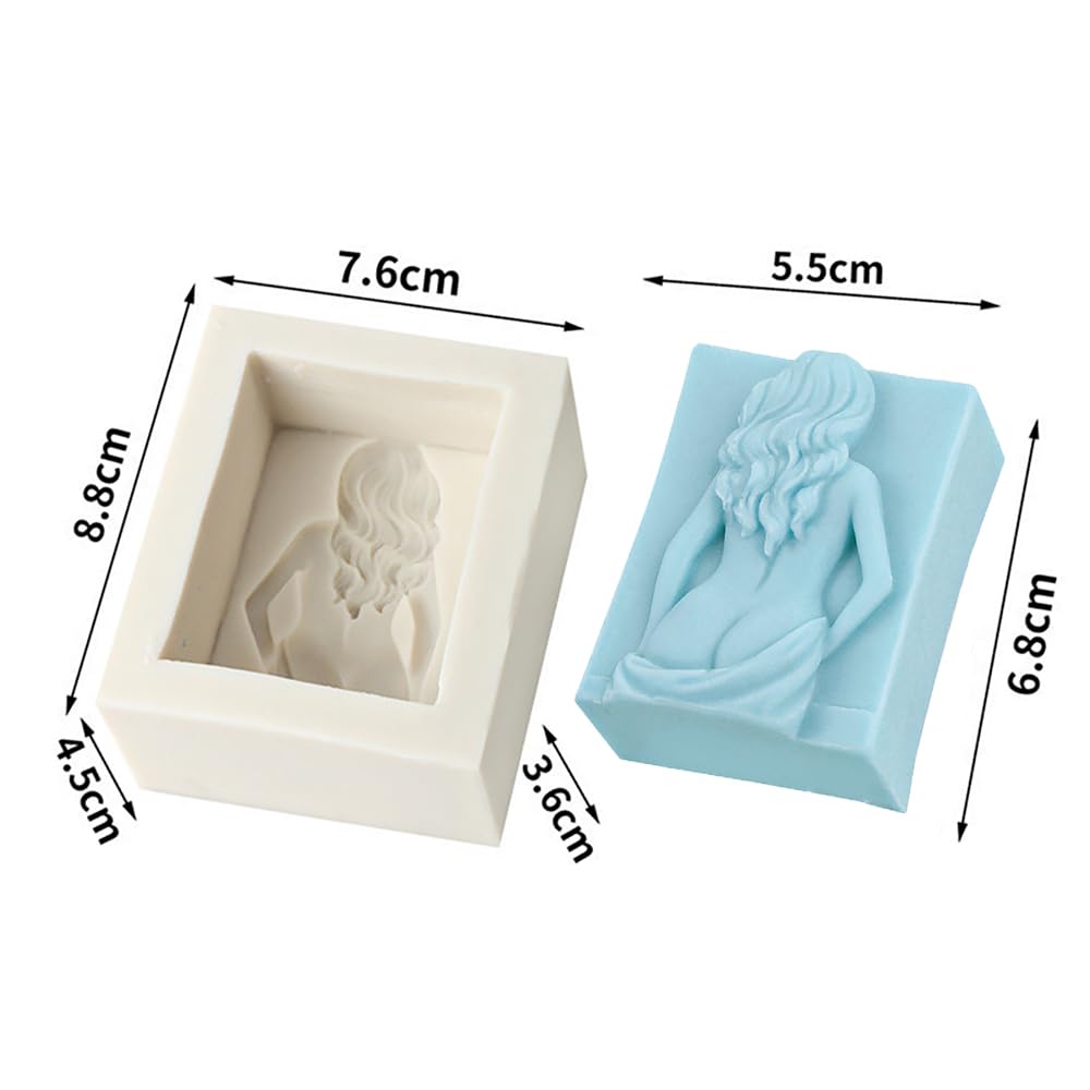 Sunch Craft Silicone Soap Mold Sexy Lady Back Candle Mould Chocolate Resin Mold Soap Making Mold (A)