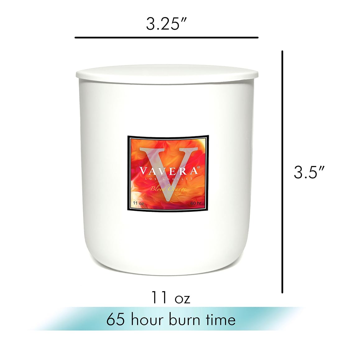 VAVERA Blood Orange Lava Wood Wick Candles that Crackle, 11oz Matte White Jar w/lid, A Delicious Scent. Crossover Gifts for Women or Men! Soy, Vegan, Non Toxic Hand-Crafted in USA.