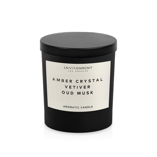 ENVIRONMENT Inspired by Designer Perfume BR540 Candle, 8oz Luxury Coconut Apricot Wax Candles for Home (Amber Crystal | Vetiver | Oud Musk) Home Fragrance Products, 1 Wick Candle, Vegan & Cruelty-Free