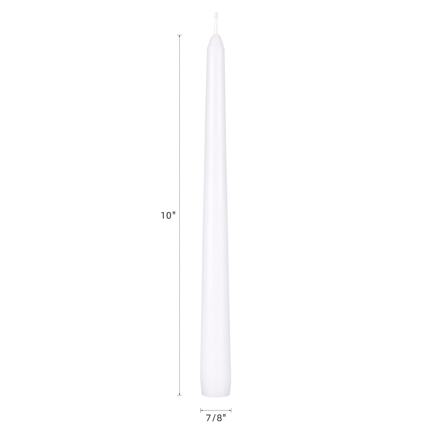 Mega Candles 12 pcs Unscented White Taper Candles, Hand Poured Wax Candle 10 Inch x 7/8 Inch, Home Décor, Wedding Receptions, Centerpieces, Occasions, Events, Festivities, Romantic Dinners, Holders