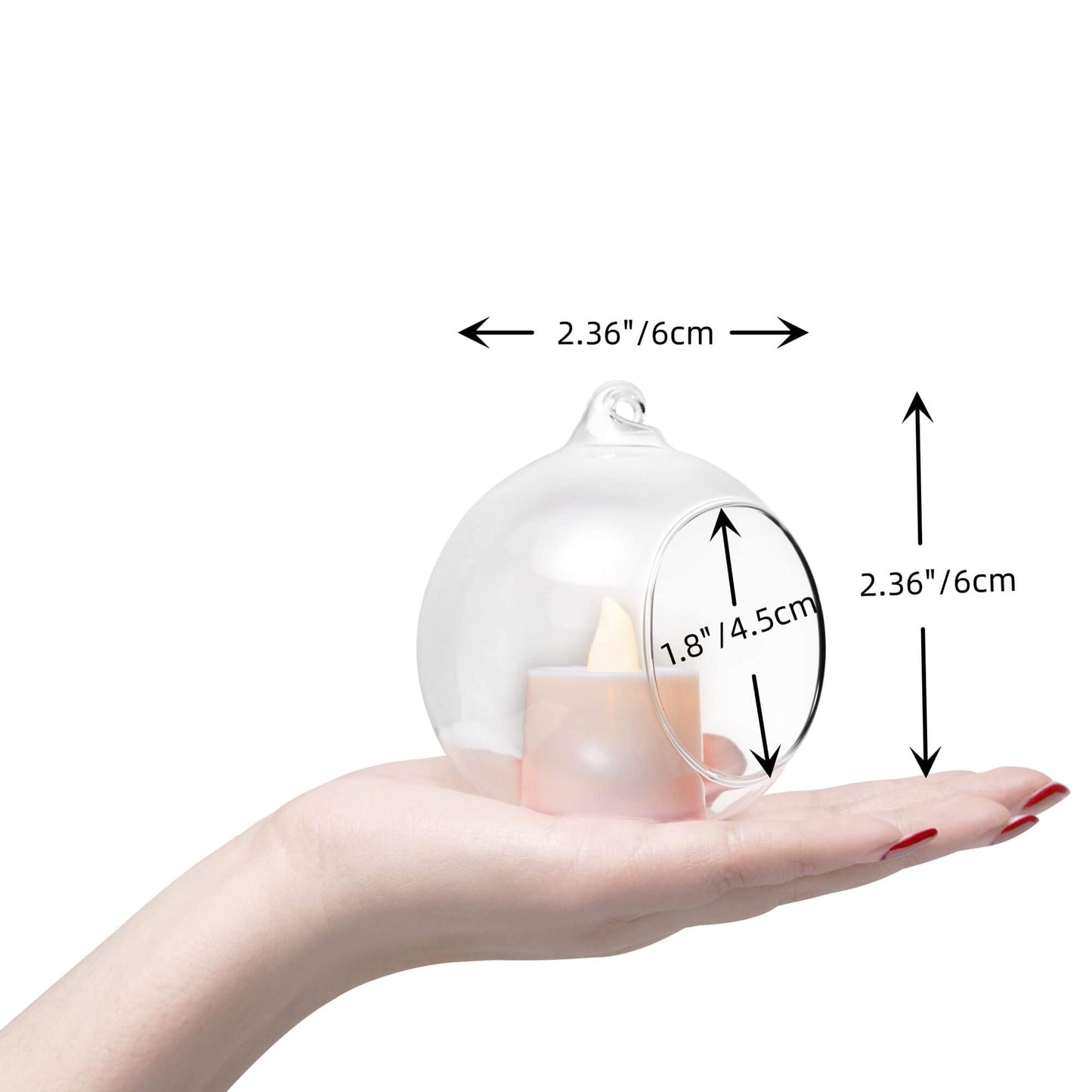 BlogBlog Hanging Glass Candle Holder, Globe Glass Tea Light Holder, Hanging Glass Vase, Flower Plants Terrarium, Glass Orbs Container, Micro Landscape DIY for Home, Office, Wedding (2.36" 12Pcs)