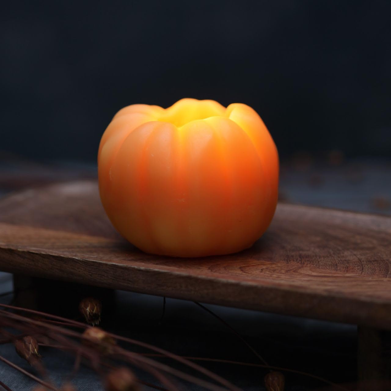 Big Dipper Wax Works Beeswax Pumpkin Candle – Large (4" × 3") Natural | Handcrafted 100% Pure Beeswax Harvest Candle | Unscented 40-Hour Burn | Fall & Thanksgiving Centerpiece