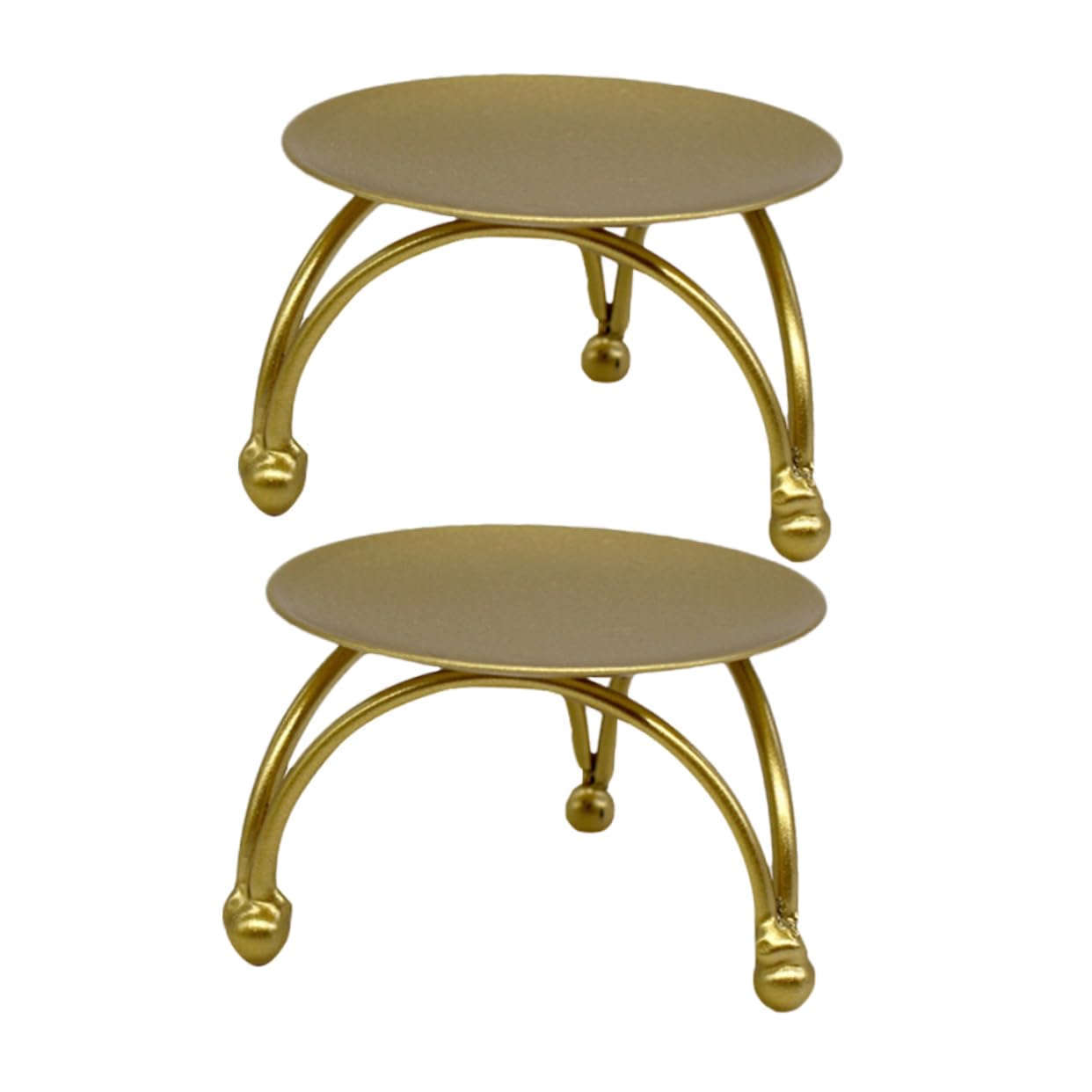 Holibanna 2pcs Geometric Iron Candle Holders for Home Decor Elegant Candle Stand Centerpiece for Weddings Parties and Dining Tables