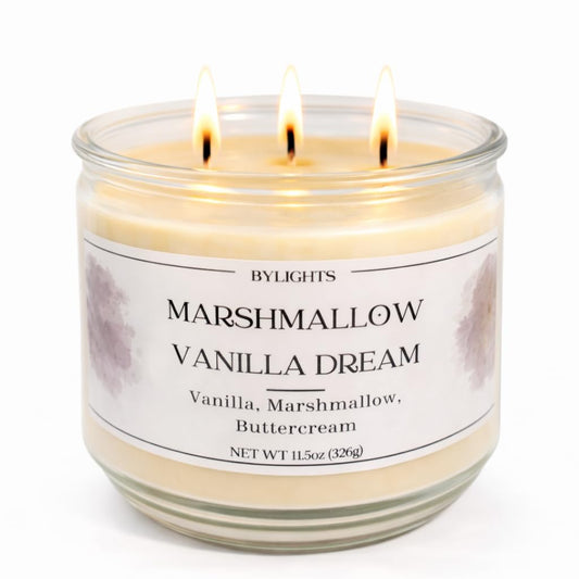 Velvet Apple Ember, Soy Wax Scented Candle, 11.5oz, 3 Wicks (Marshmallow Vanilla Dream)