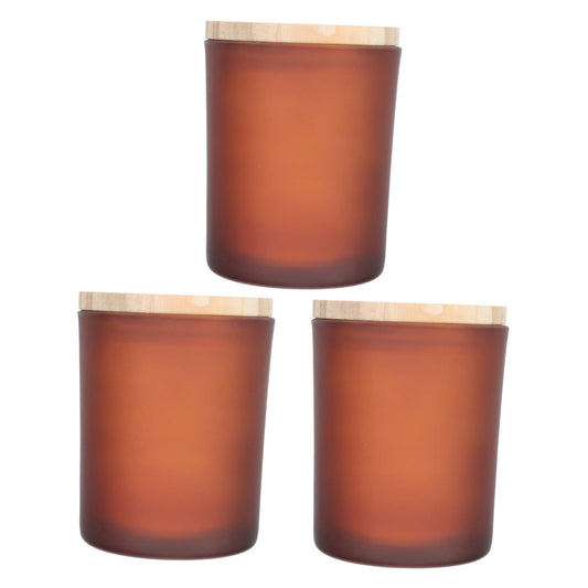 Yardenfun Colorful Glass Candle Holder Set 3-Piece Aromatic Scented Candle Jars Straight Edge Design for Romantic Candlelight Dinners and Home Decoration
