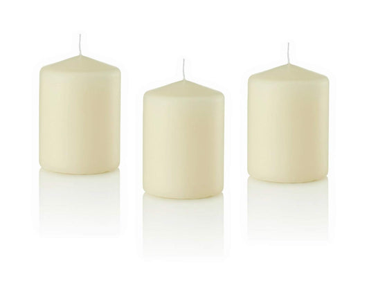 D'light Online 3 X 4 Inch Pillar Candles Set of 12 Bulk Event Pack Premium Wax Round Unscented Ivory Pillar Candles Wax for Wedding, Spa, Party, Birthday, Holiday, Bath, Home Decor (3x4 - Ivory)