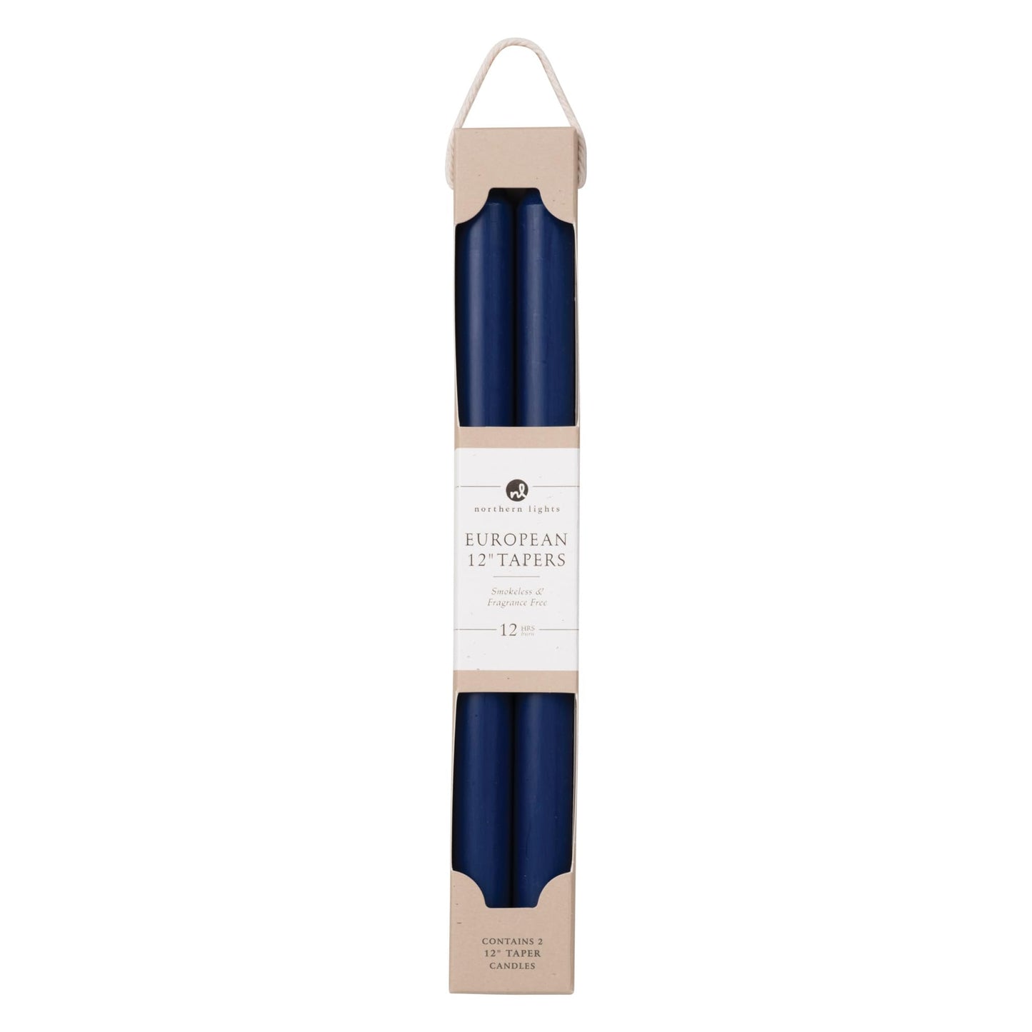 Northern Lights Candles - 12" 2PK Premium Tapers, Midnight Blue - 72860
