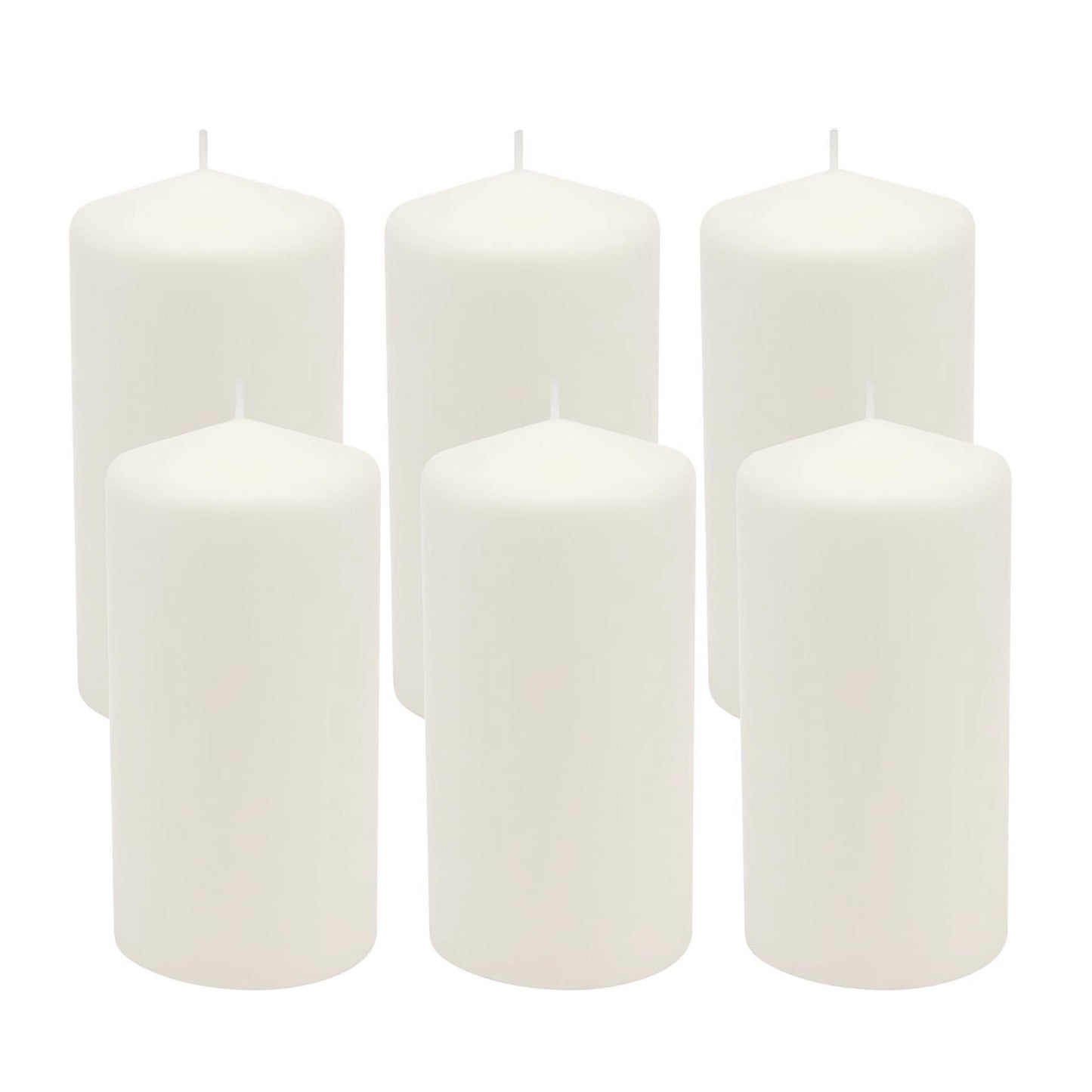 Stonebriar Unscented White Tall Pillar Candles, 65 Hour Burning Candle Pillars, Perfect for Decor, Weddings, Emergencies 3" X 6", 6 count