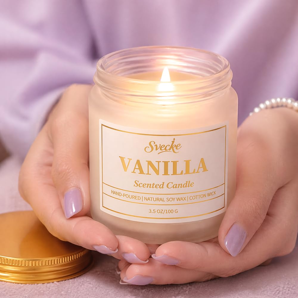 SVECKE Home Scented Candles Set, 7 oz 2 Pack Soy Wax Candles, Aromatherapy Candle Gift for Women and Men, Decorative Candles for Bedroom Living Room
