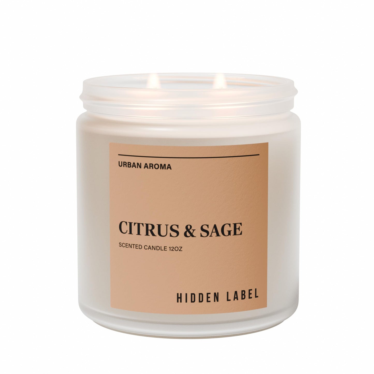 Citrus Sage Scented Candle, 12oz Natural Soy Wax, 2 Wick Aromatherapy Candles for Home Scented, 70hours Clean Burn,Non Toxic, Long Lasting, Premium Scents for Relaxation, Stress Relief, Gifts