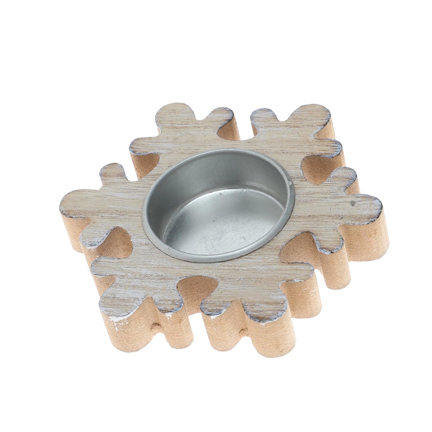 Candlestick Holders Christmas Wooden Snowflake Candlestick Christmas Tree Candlestick Five Pointed Star Candlestick Window Desktop Decoration Scene Candle Holders (Color : B)