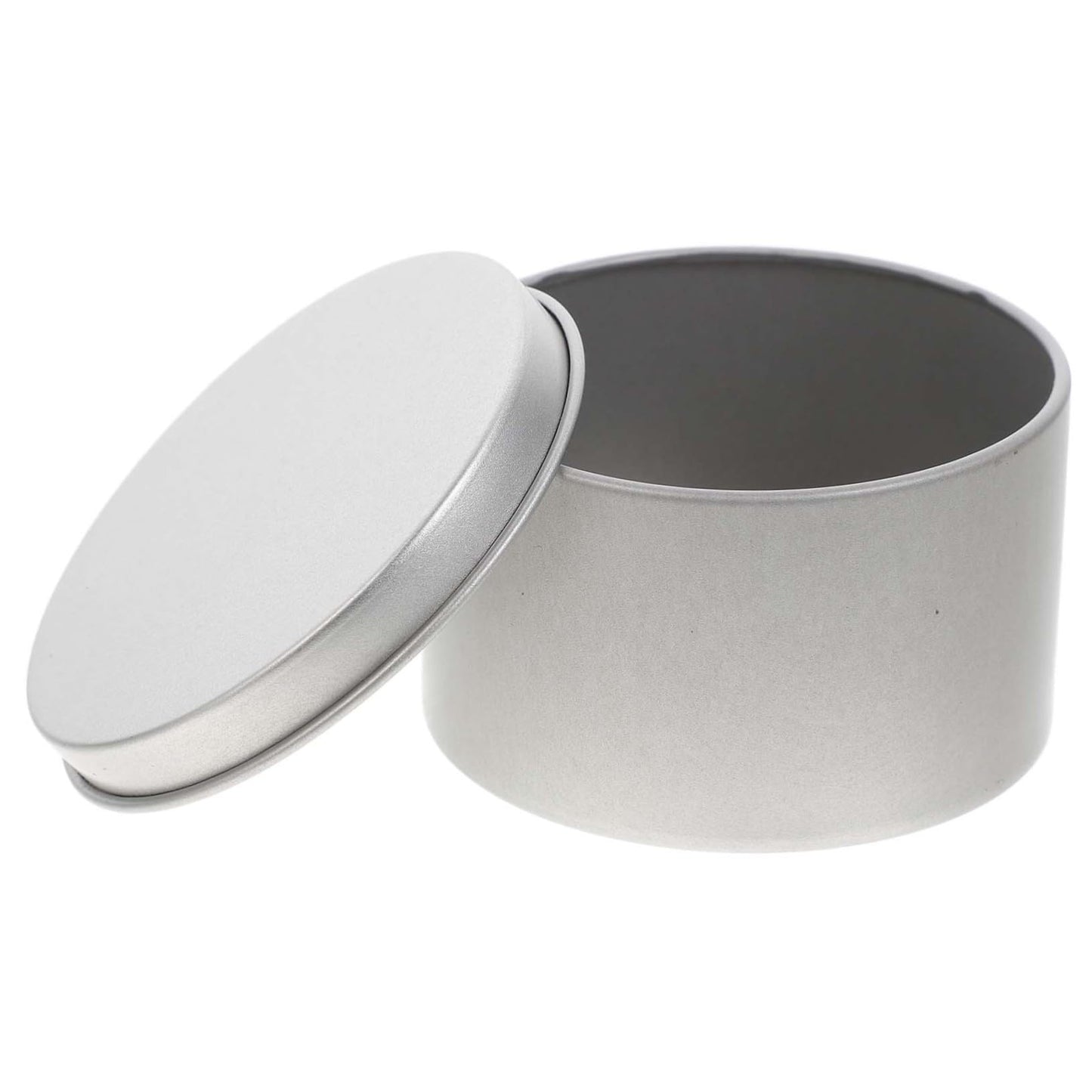 CONGARTENO Round Metal Tins Screw Lid Elegant Candle Containers for Scented Candles Balms and Crafts Compact and Portable Storage Silver Finish for Travel and Everyday Use
