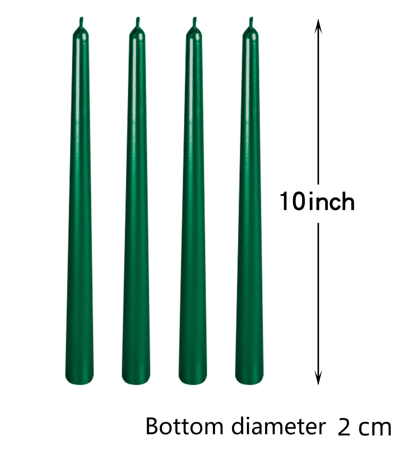 10 Inch Tall Spiral Taper Candles, 8 hrs, Tasteless and Smokeless, Long Candlesticks for Home Dinner, Party, Wedding, Halloween, Christmas (4, Green, 25cm)