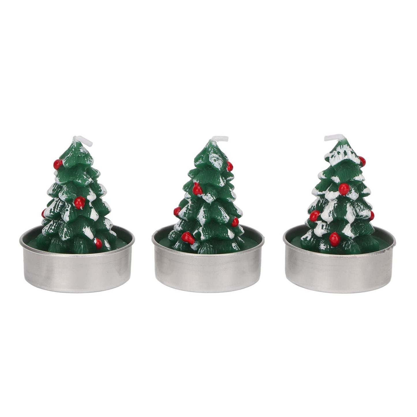 Rcniso Christmas Tree Candle Delicate Paraffin Tea Candle Holder Candles Long Lasting 3 Pieces for Bachelor Parties