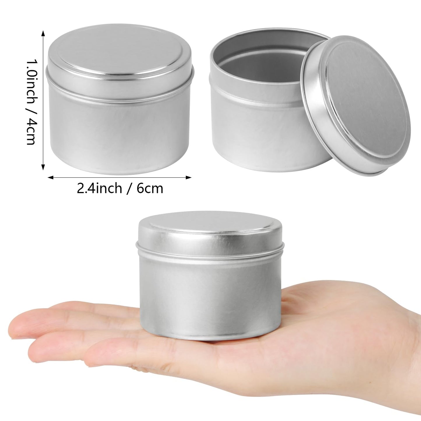 Aunifun 12 Pcs Candle Tins for DIY Candle, Metal Candle Jars Candle Container Tins for Candle Making Supplies Kit Mini Storage Tin Cans 3oz