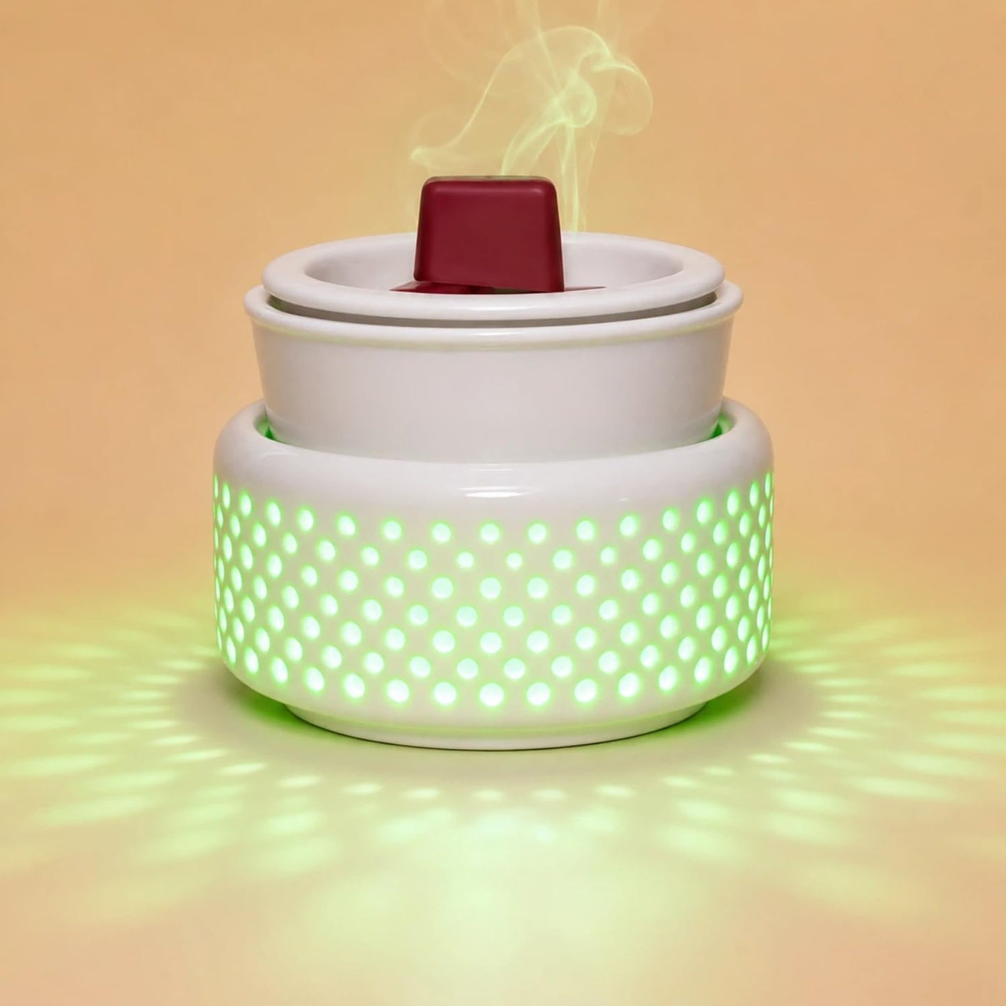 Ceramic Candle Warmer lamp, Wax Melt Warmer with 7 Colors Night Light and 1 PC Silicone Liner,4-in-1 Electric Warmer for Jar Candle Wax Cube Essential Oil coffee, Ideal Gift for Home Office Kitchen