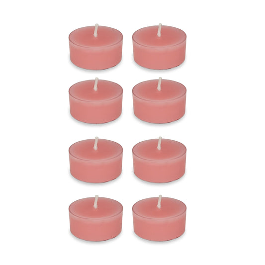 Dusty Pink Tea Lights Set of 24, Rose Scented Tealight Candles, Handmade Tea Candles, Long Burning Tealights for Romantic Wedding Home Decor Gift