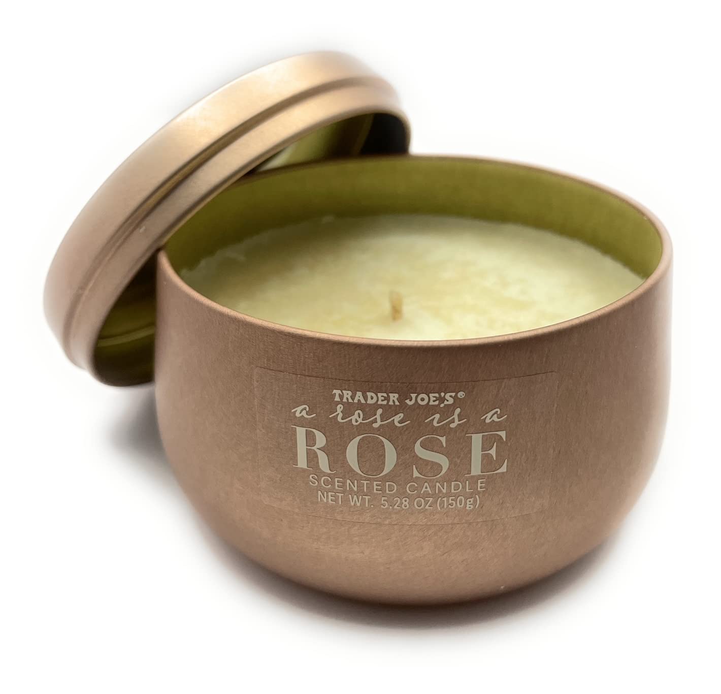 Trader Joes A Rose is a Rose Scented Candle - Soy Wax,Coconut Oil & Beeswax Blend 5.28 oz (Pack of 1)