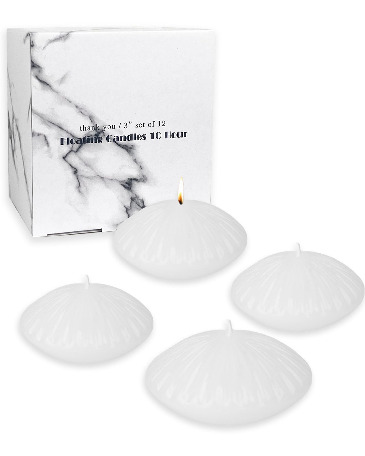 MAITREYA White Large Floating Candles 3 Inch,Unscented Classic for Weddings,Parties,Special Occasions and Home Decorations,Set of 12