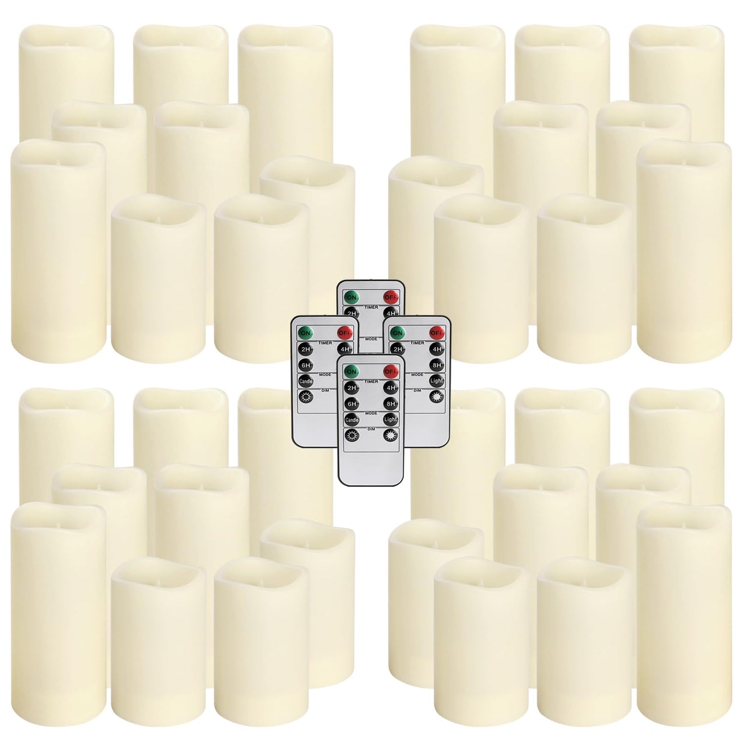 Aamdkcyu 36 Pack Waterproof Flameless LED Candles - Outdoor Battery Operated Candles with Remote & Timer, Realistic Flickering Flame, Safe for Porch, Patio, Weddings, Parties & Home Decor