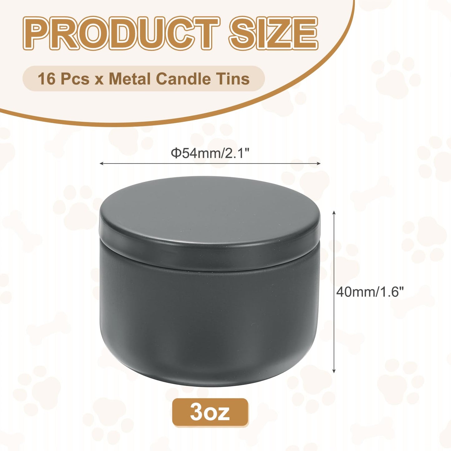 MECCANIXITY 3oz Candle Tins, 16pcs Metal Candle Tins Jars with Lids Round Empty Tin Can Containers Bulk for Storage Tea and Making DIY Arts Crafts Christmas Gifts, Grey