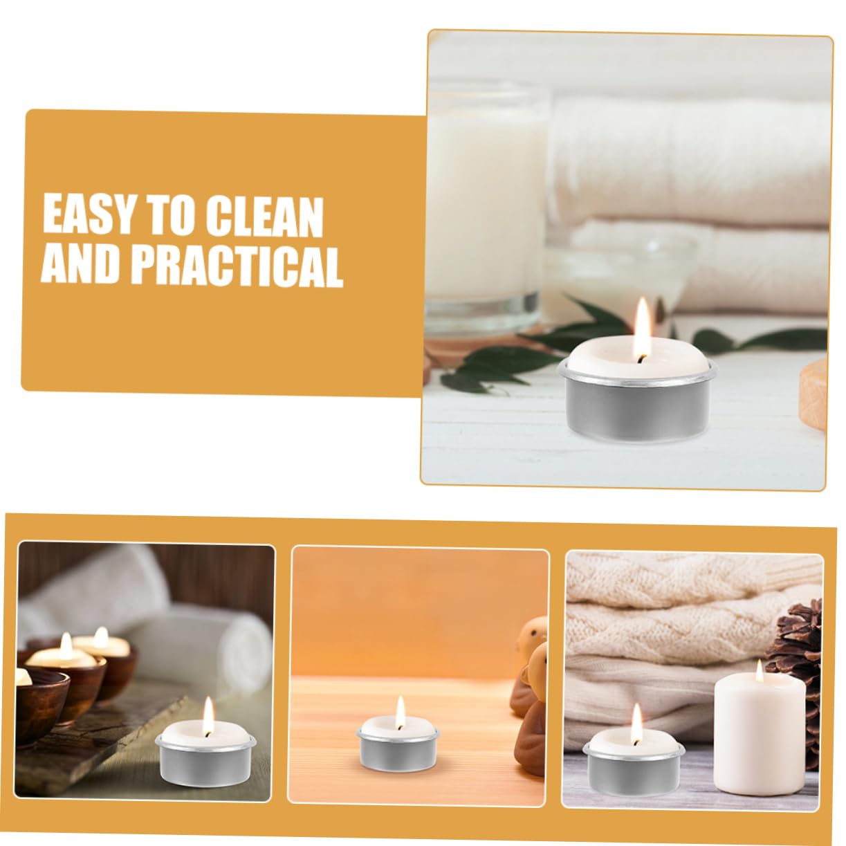 LALAFINA 15pcs Modern Minimalist Metal Candle Holder Cups DIY Tea Light Containers Essential Oil Warmer