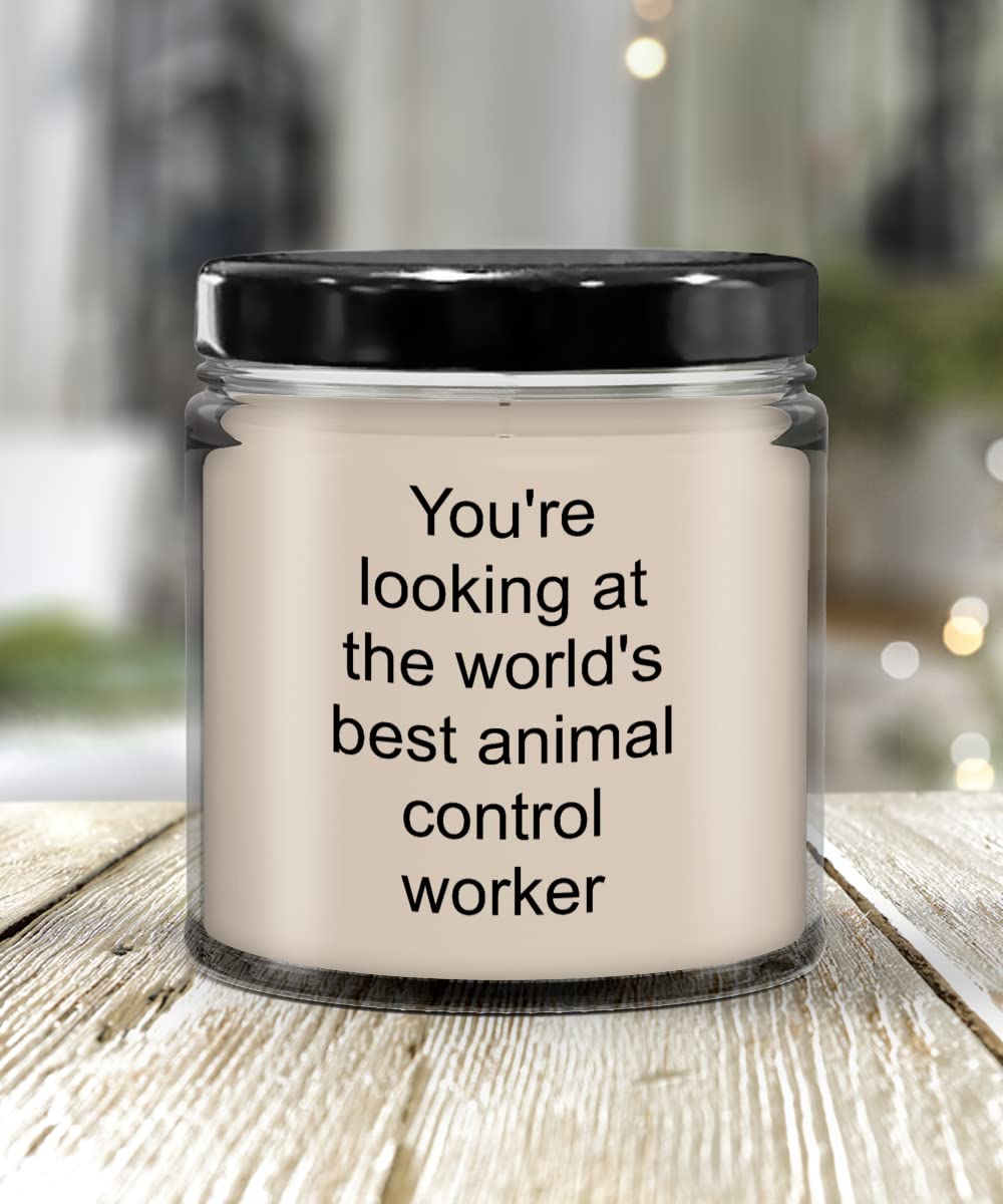 Animal Control Worker Gift Candle - Vanilla Scented, 9oz Jar with Lid