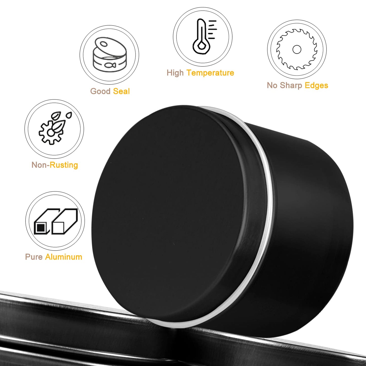 DINGPAI Candle Tin 18 Pcs, 4oz Candle Containers for DIY Candle Making, Black Color, Arts & Crafts, Storage and Holiday Gifts