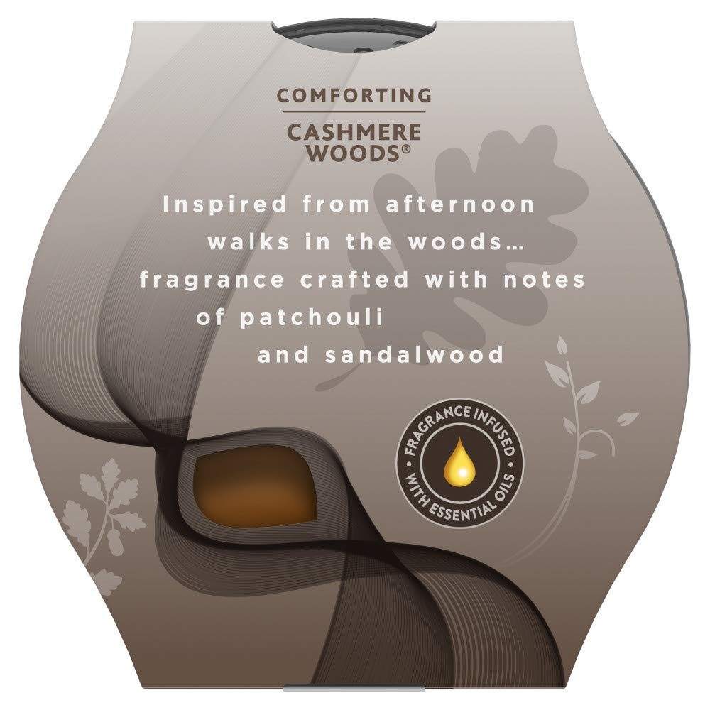 Glade Candle Cashmere Woods, Fragrance Candle Infused with Essential Oils, Air Freshener Candle, 3-Wick Candle, 6.8 Oz, 3 Count