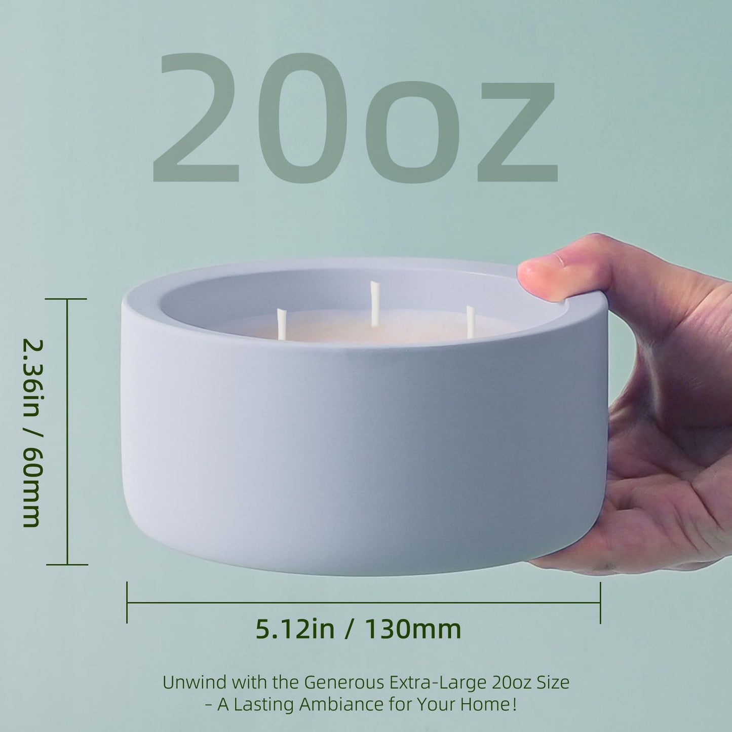 Viyffo Large 20oz Scented Candle - Citronella & Lavender, 3 Wick Non Toxic Soy Candles for Women, Matte Purple Ceramic Jar, Luxury Home Fragrance, Elegant Room Decor & Premium Birthday Gift
