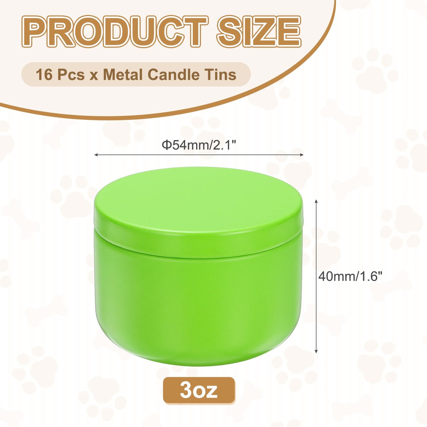 MECCANIXITY 3oz Candle Tins, 16pcs Metal Candle Tins Jars with Lids Round Empty Tin Can Containers Bulk for Storage Tea and Making DIY Arts Crafts Christmas Gifts, Light Green
