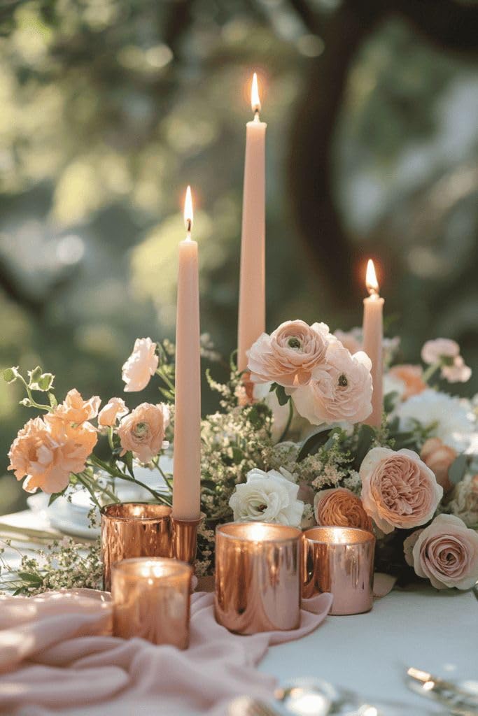 Taper Candles 10 Inch 20 Pack Ivory – CW Studio Unscented Dripless Smokeless Candlesticks, 7-8 Hour Clean Burn – Elegant Dinner Table Centerpiece for Wedding, Holiday Decor & Romantic Dinners