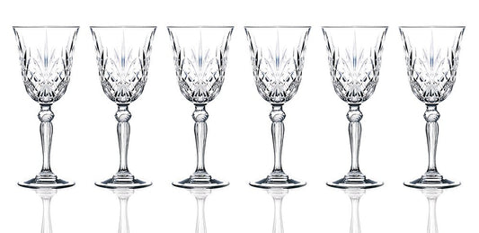 Lorren Home Trends Melodia Crystal Wine Glass Set of 6