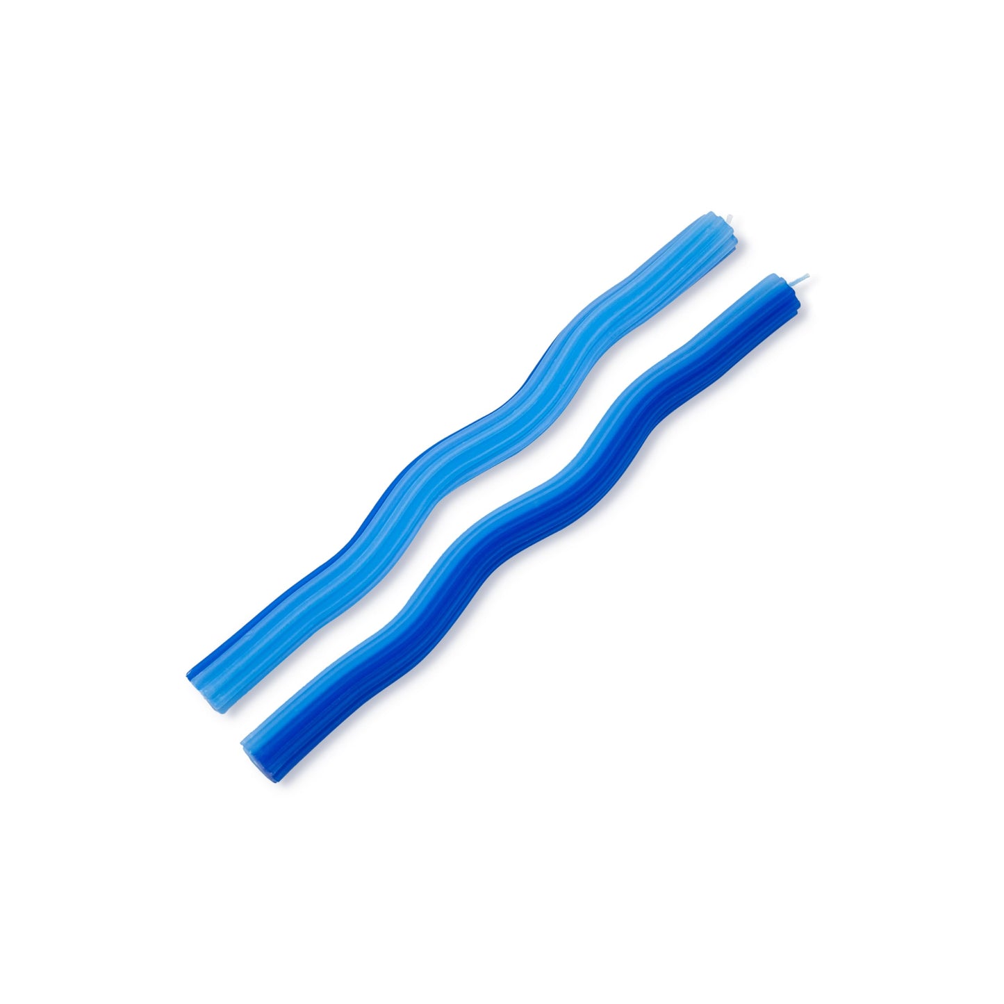 Wiggle Candles (2 Pack) - Joyful Dancing Design Taper Candlesticks | Bright Colors | 7/8” diam x 11” Length | Designed by Lex Pott | Made in USA (Blue)