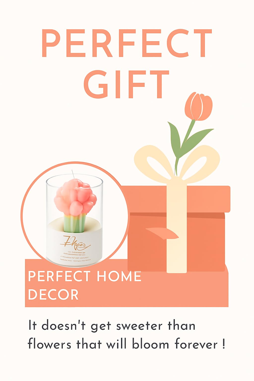 Verdyn Orange Flower Shape Soy Wax Scented Candles 100% Natural Soy Wax | Relaxing Aromatherapy Candle | Housewarming Gift for Women & Men | Decoration Table Candles | Warm & Decorative Candles