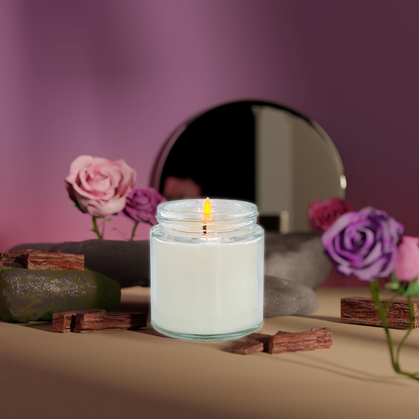 Veiuwa 12 Pcs 4 Oz Mini White Soy Candles,Lavender Scented Candles Set,Bulk Aromatherapy Candle,Great Stress Relieving Scented Candle for Girls as a Gift for Birthdays, Weddings and More!