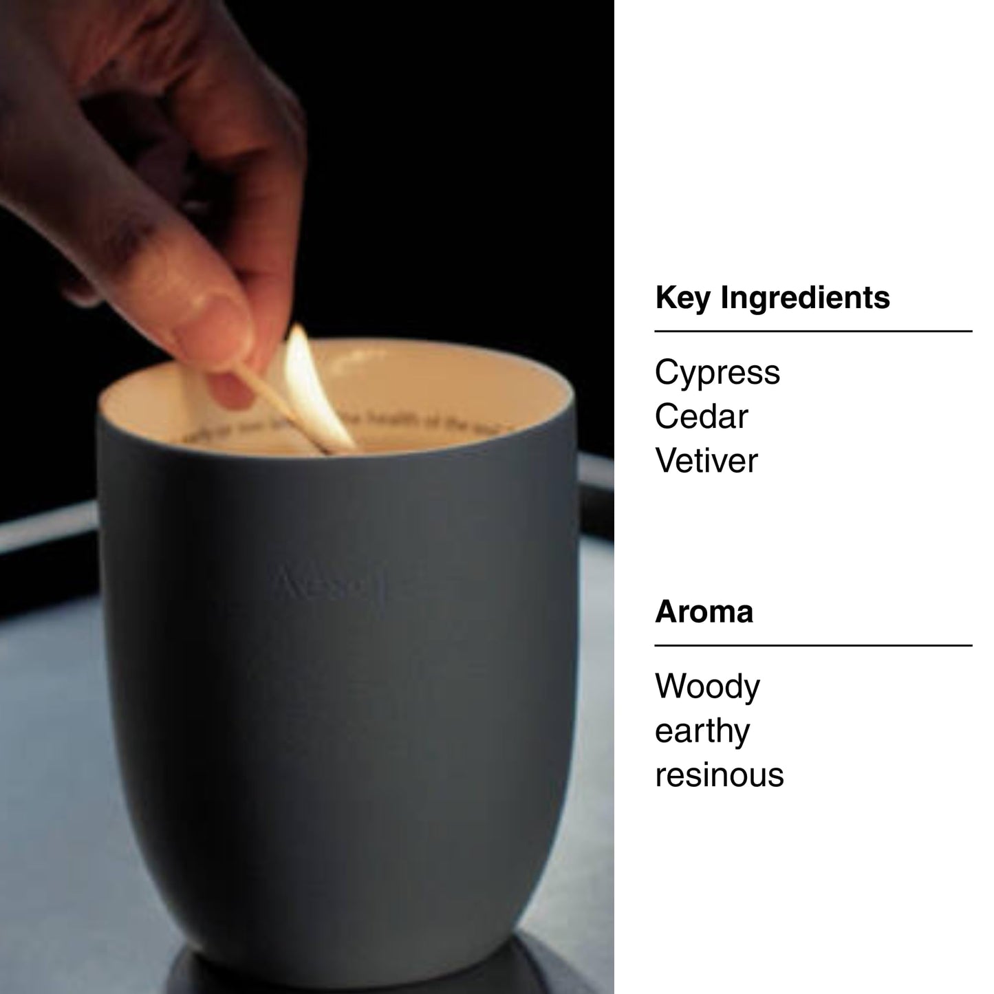 Aesop Ptolemy Aromatique Candle | Resinous, Earthy, Woody Scented | 55-65 Hour Burn Time | Vegan-Friendly | 10.5 oz