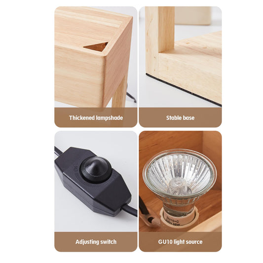 Candle Warmer Lamp,Electric Candle Lamp Warmer with Timer and Adjustable Brightness Automatic Shut-Off,Candle Heat lamp for Canned Candles,ith 2 Bulbs.（Wood）