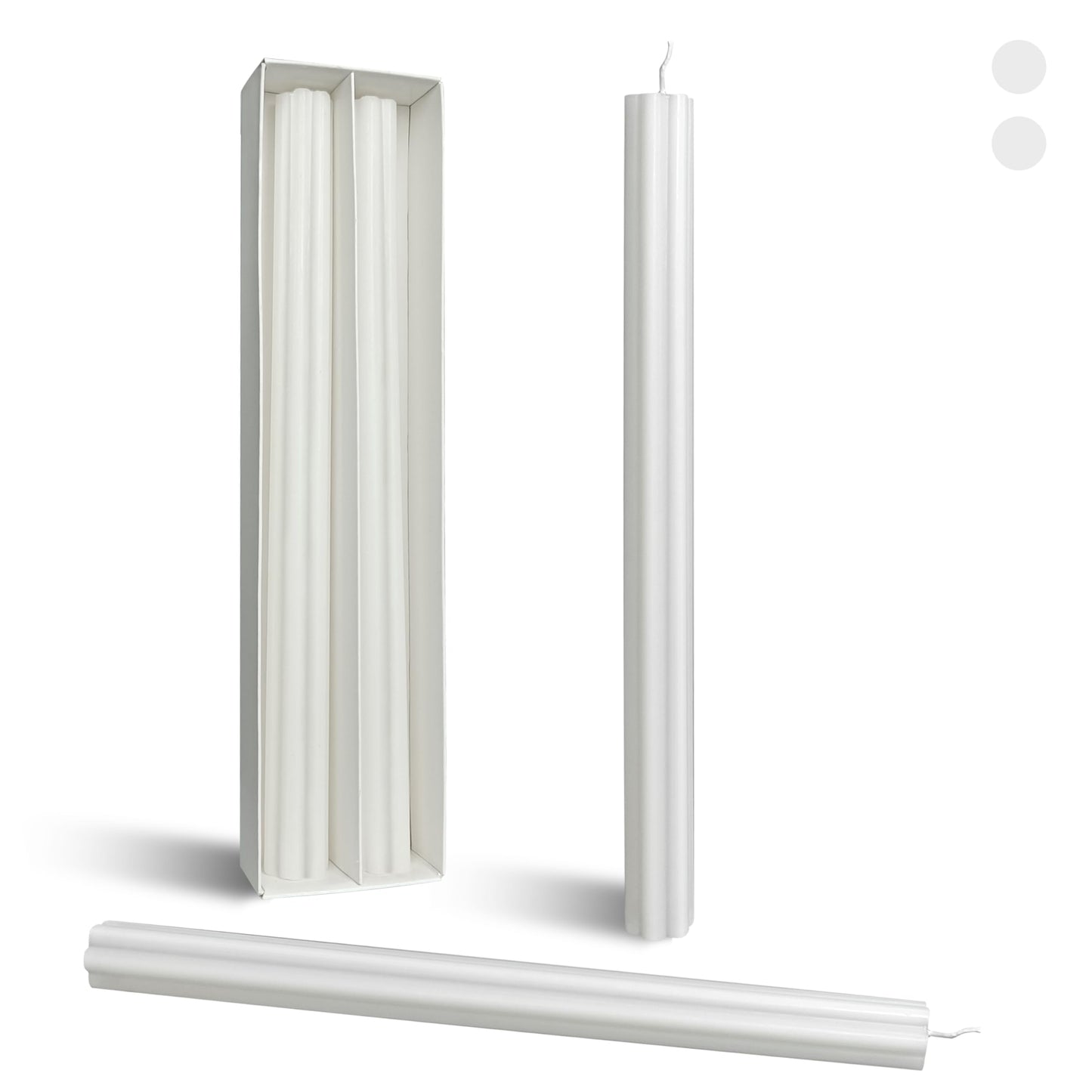 Long Taper Candles White Unscented Ribbed Candlesticks 10 Inch Dinner Tall Candle Smokeless Creative Handmade Candle Sticks for Holiday Weddings Home Decor 2 Pcs