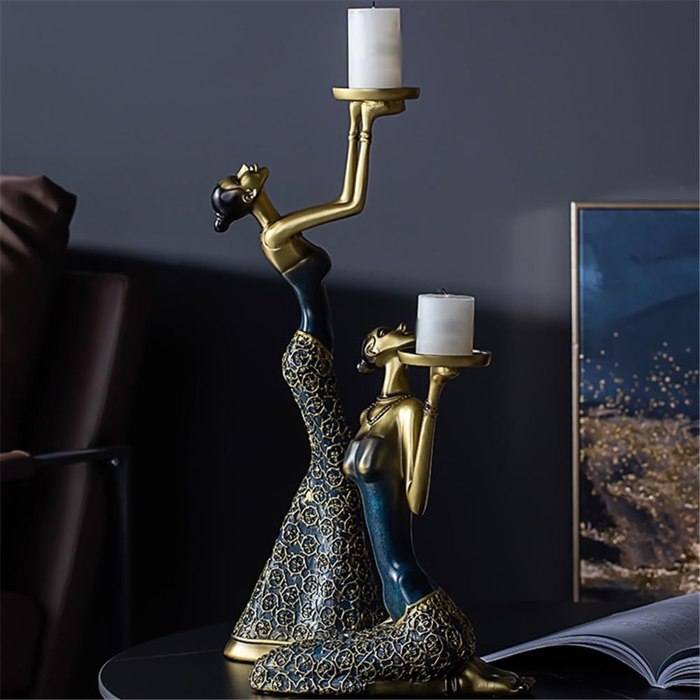 Candlesticks A Pair of Creative Candle Holders Ornaments Modern Simple Candle Holder Dining Table Home Decoration Ornaments Decorative Candlestick (Silver, Small)