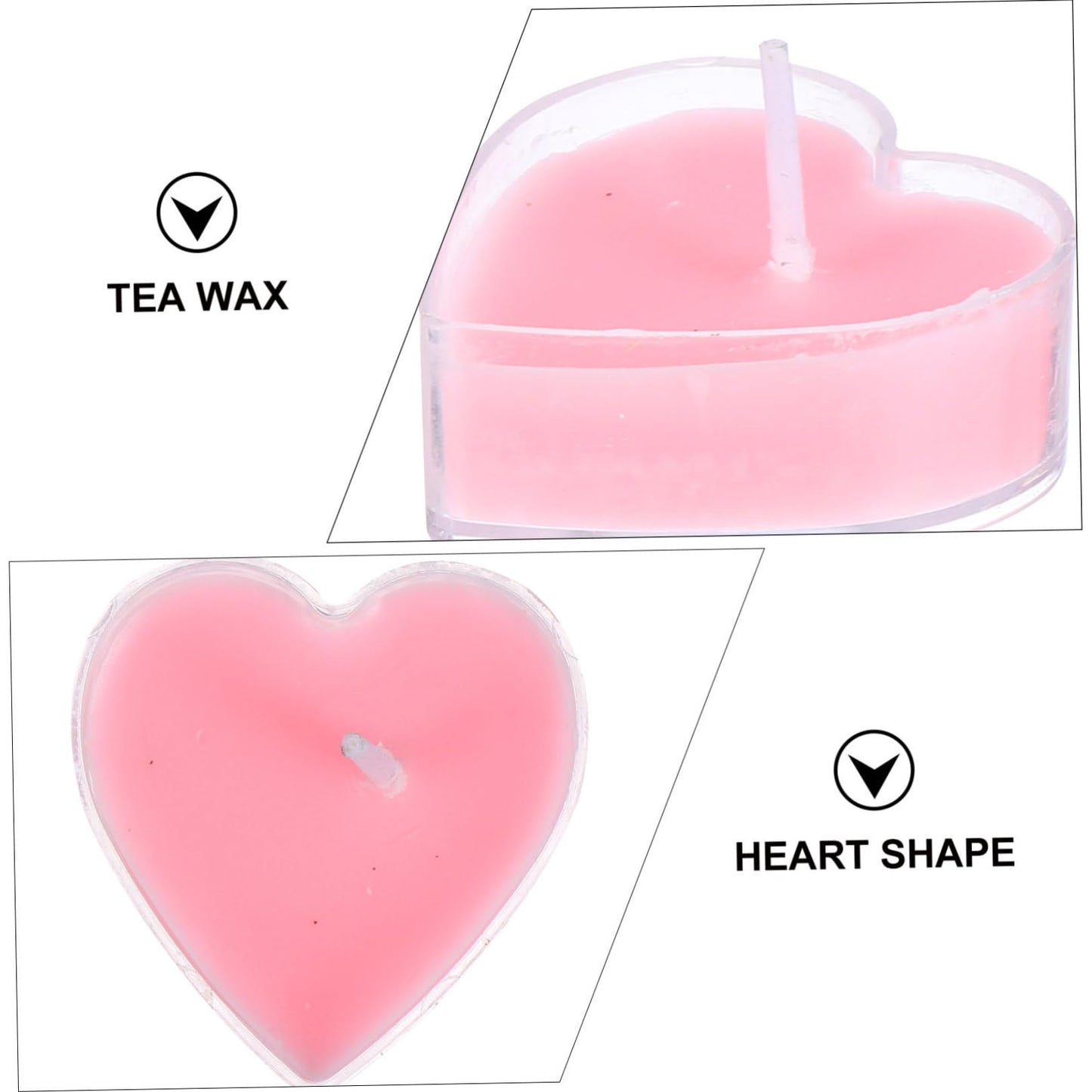VALICLUD 9Pcs Heart Shaped Scented Tea Light Candles Romantic Paraffin Wax for Wedding Christmas Home Decor with Tealight Holder Long Burning Pink Rose Fragrance