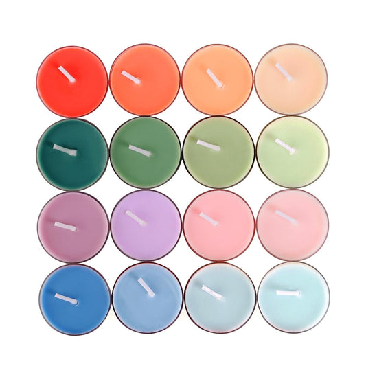 16 Colors Colored Scented Tealight Candles - Natural Soy Wax Candles with Essential Oils, Home Decor and Aromatherapy, Perfect for Home Use and Gifting (Color Series)