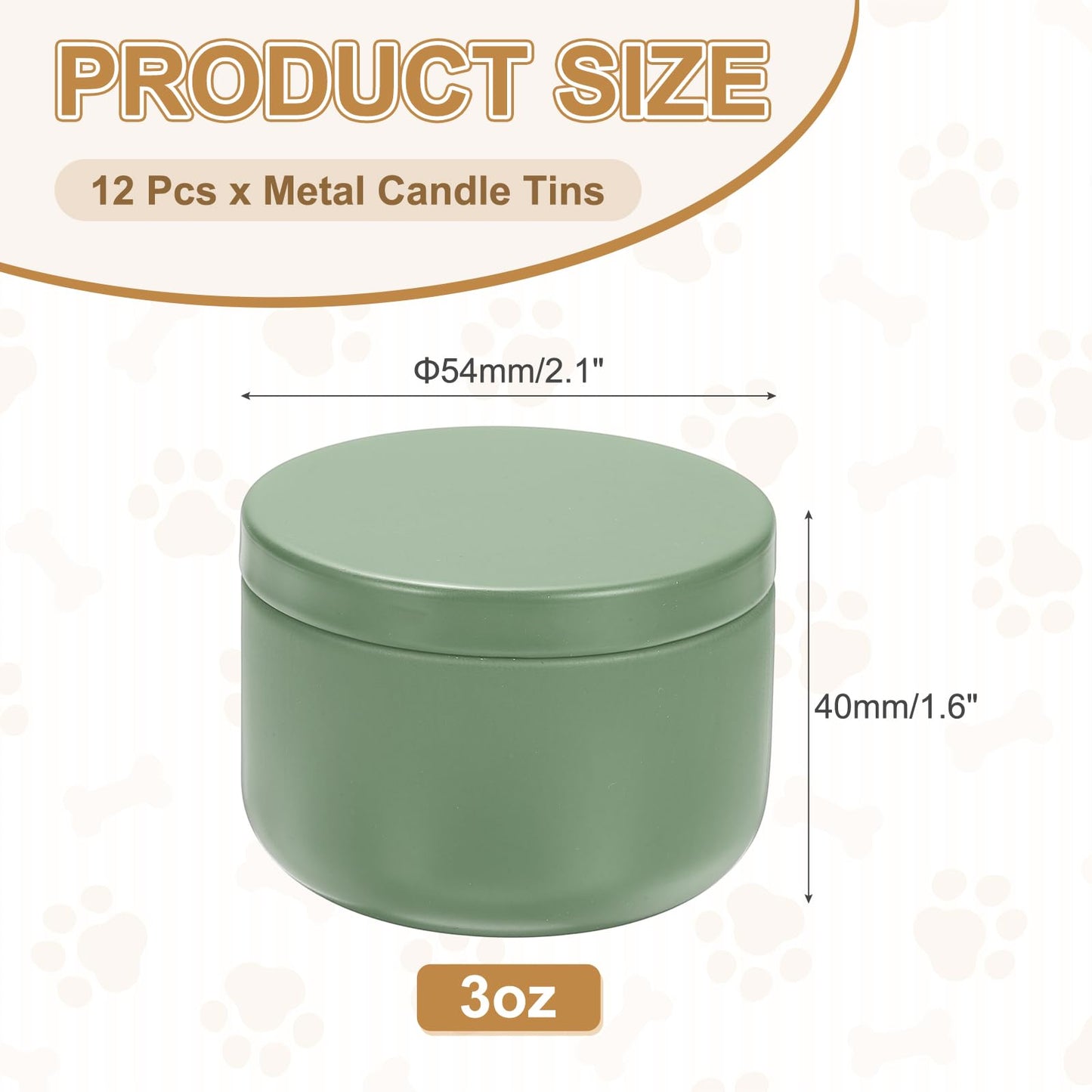 MECCANIXITY 3oz Candle Tins, 12pcs Metal Candle Tins Jars with Lids Round Empty Tin Can Containers Bulk for Storage Tea and Making DIY Arts Crafts Christmas Gifts, Green
