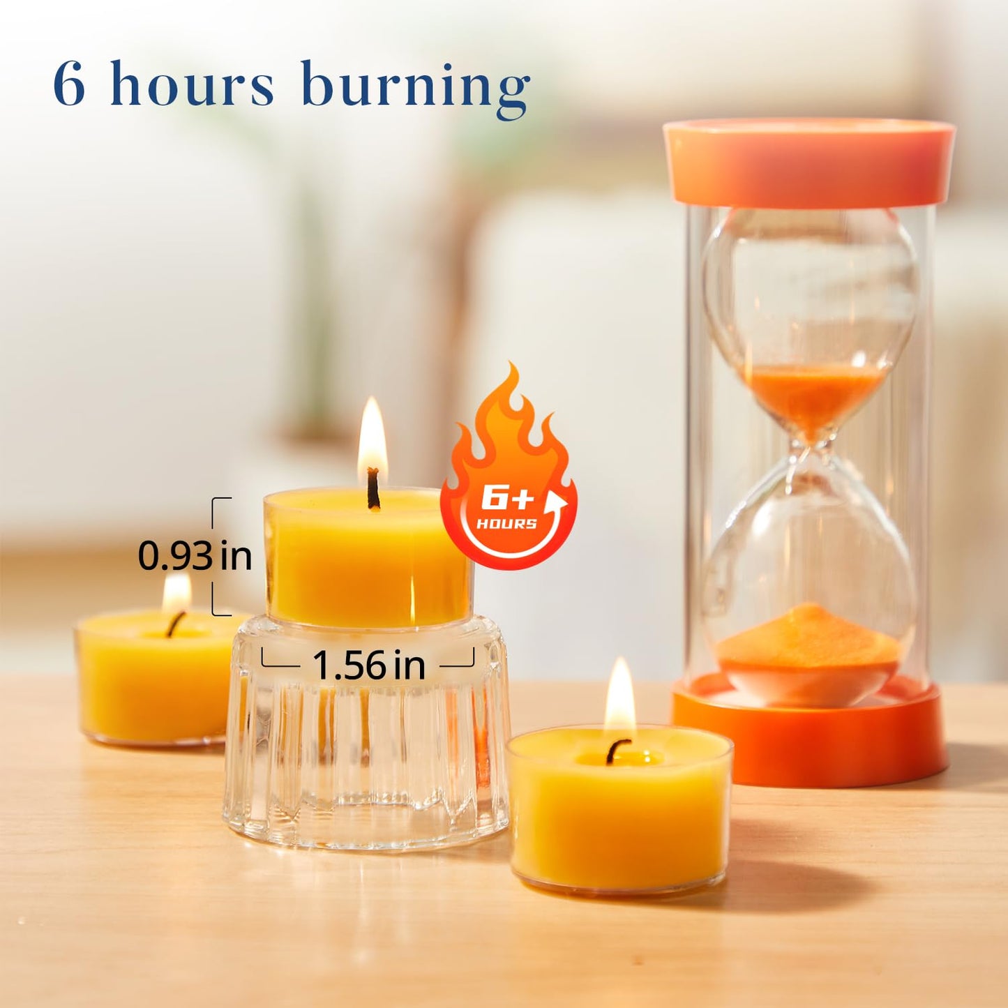 Crenovo 36 Pack Beeswax Tea Lights, 6-Hour Long Burning Tealight Candles, Ideal for Dinners Meditation Home Decor Tea Candles