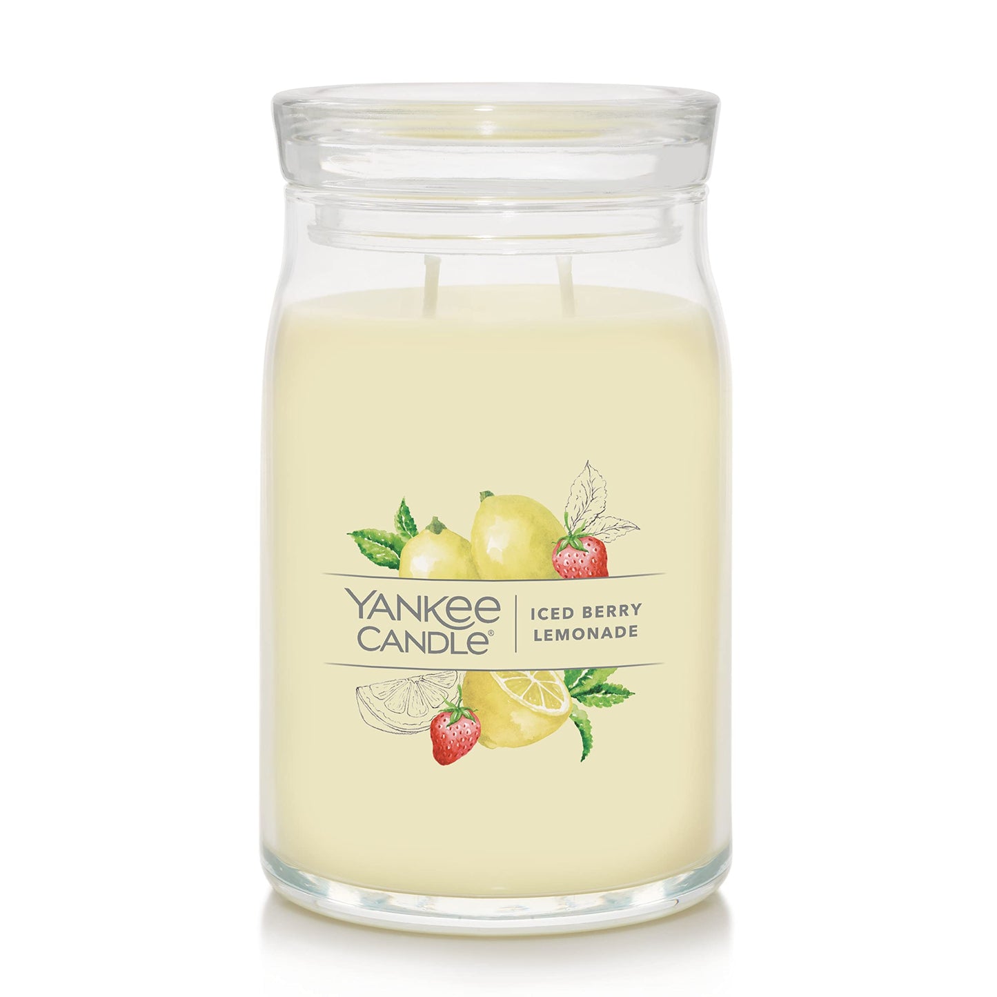Yankee CandleIced Berry Lemonade Scented Signature 20oz Large Jar 2-Wick Candle Over 60 Hours of Burn Time
